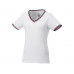 Женская футболка Elbert с коротким рукавом, белый/темно-синий/красный с нанесением логотипа компании