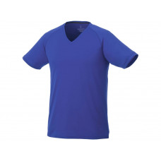 Модная мужская футболка Amery с коротким рукавом и V-образным вырезом, синий с нанесением логотипа компании