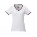 Женская футболка Elbert с коротким рукавом, белый/темно-синий/красный с нанесением логотипа компании