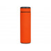 Термос «Confident» с покрытием soft-touch 420мл, оранжевый с нанесением логотипа компании