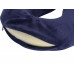 Подушка Basic из микрофибры с эффектом памяти U-shape, синий с нанесением логотипа компании