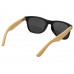Солнцезащитные очки Rockwood с бамбуковыми дужками в сером футляре, черный с нанесением логотипа компании