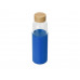 Бутылка для воды стеклянная "Refine", в чехле, 550 мл, темно-синий с нанесением логотипа компании