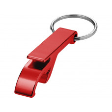 Брелок-открывалка Tao из переработанного алюминия - Красный с нанесением логотипа компании