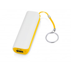 Портативное зарядное устройство (power bank) Basis, 2000 mAh, белый/желтый с нанесением логотипа компании