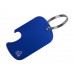 Брелок-открывалка из переработанного алюминия "Флаттер", синий с нанесением логотипа компании