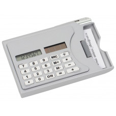 Визитница «Бухгалтер» с калькулятором и ручкой, серый