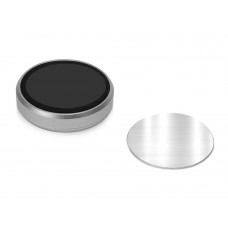Магнитный держатель для телефона "Magpin mini", черный/стальной с нанесением логотипа компании