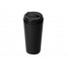 Стакан-тамблер Moment с кофейной крышкой, 350 мл, цвет черный с нанесением логотипа компании