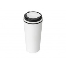 Стакан-тамблер Moment с кофейной крышкой, 350 мл, цвет белый с нанесением логотипа компании