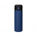 Вакуумная термокружка Waterline c кнопкой «Guard», 400 мл, темно-синий с нанесением логотипа компании