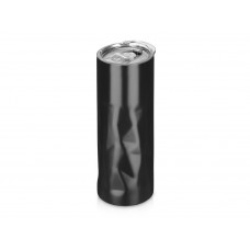 Вакуумная термокружка "Decart", 450 мл, тубус, черный с нанесением логотипа компании