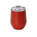 Вакуумная термокружка "Sense", непротекаемая крышка, крафтовая упаковка, красный с нанесением логотипа компании