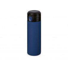 Вакуумная термокружка Waterline c кнопкой «Guard», 400 мл, темно-синий