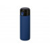 Вакуумная термокружка Waterline c кнопкой «Guard», 400 мл, темно-синий с нанесением логотипа компании