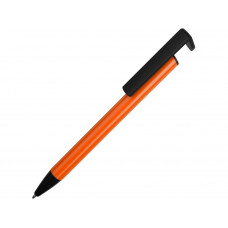 Ручка-подставка шариковая «Кипер Металл», оранжевый с нанесением логотипа компании
