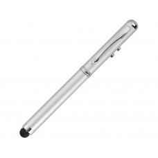 Ручка-стилус "Каспер" 3 в 1, серебристый с нанесением логотипа компании
