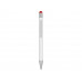 Ручка металлическая шариковая «Flowery» со стилусом и цветным зеркальным слоем, белый/красный с нанесением логотипа компании