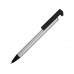 Ручка-подставка шариковая «Кипер Металл», серебристый с нанесением логотипа компании