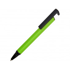 Ручка-подставка металлическая, «Кипер Q», зеленое яблоко/черный с нанесением логотипа компании