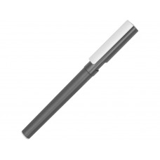 Ручка пластиковая шариковая трехгранная «Nook» с подставкой для телефона в колпачке, серый/белый с нанесением логотипа компании