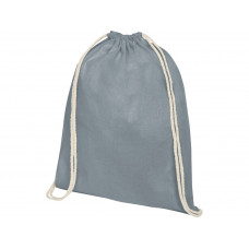 Рюкзак со шнурком Oregon хлопка плотностью 140 г/м2, серый
