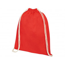 Рюкзак со шнурком Oregon хлопка плотностью 140 г/м2, красный