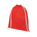Рюкзак со шнурком Oregon хлопка плотностью 140 г/м2, красный с нанесением логотипа компании