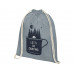 Рюкзак со шнурком Oregon хлопка плотностью 140 г/м2, серый с нанесением логотипа компании