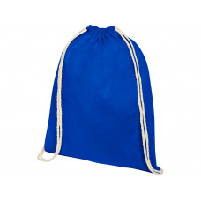 Рюкзак со шнурком Oregon хлопка плотностью 140 г/м2, синий