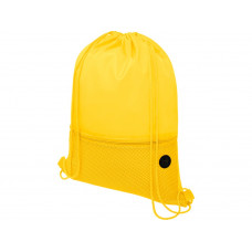 Сетчастый рюкзак со шнурком Oriole, желтый с нанесением логотипа компании