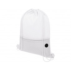 Сетчастый рюкзак со шнурком Oriole, белый с нанесением логотипа компании
