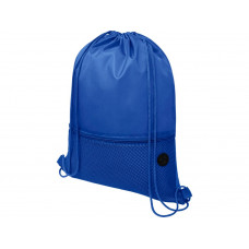 Сетчастый рюкзак со шнурком Oriole, синий с нанесением логотипа компании