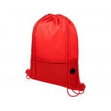 Сетчастый рюкзак со шнурком Oriole, красный с нанесением логотипа компании