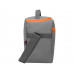 Изотермическая сумка-холодильник "Classic" c контрастной молнией, серый/оранжевый с нанесением логотипа компании