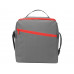 Изотермическая сумка-холодильник "Classic" c контрастной молнией, серый/красный с нанесением логотипа компании