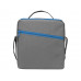 Изотермическая сумка-холодильник "Classic" c контрастной молнией, серый/голубой с нанесением логотипа компании