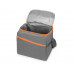 Изотермическая сумка-холодильник "Classic" c контрастной молнией, серый/оранжевый с нанесением логотипа компании
