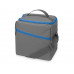 Изотермическая сумка-холодильник "Classic" c контрастной молнией, серый/голубой с нанесением логотипа компании