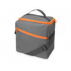 Изотермическая сумка-холодильник "Classic" c контрастной молнией, серый/оранжевый