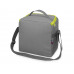 Изотермическая сумка-холодильник "Classic" c контрастной молнией, серый/зел яблоко с нанесением логотипа компании