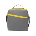 Изотермическая сумка-холодильник "Classic" c контрастной молнией, серый/желтый с нанесением логотипа компании