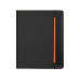 Папка для документов «Делос», черный/оранжевый с нанесением логотипа компании