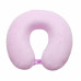 Подушка Basic из микрофибры с эффектом памяти U-shape, розовый с нанесением логотипа компании