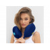 Подушка для путешествий со встроенным массажером "Massage Tranquility Pillow", синий с нанесением логотипа компании
