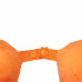 Подушка Basic из микрофибры с эффектом памяти U-shape, оранжевый с нанесением логотипа компании