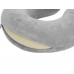 Подушка Basic из микрофибры с эффектом памяти U-shape, серый с нанесением логотипа компании