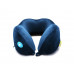 Подушка для путешествий со встроенным массажером "Massage Tranquility Pillow", синий с нанесением логотипа компании