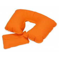 Подушка надувная базовая, оранжевый с нанесением логотипа компании