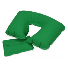 Подушка надувная «Сеньос», зеленый с нанесением логотипа компании